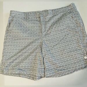 Gloria Vanderbilt Women’s Gray Patterned Casual 100% Cotton Shorts Size 18W